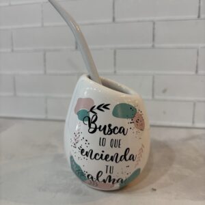 Mate Cerámica con Bombilla
